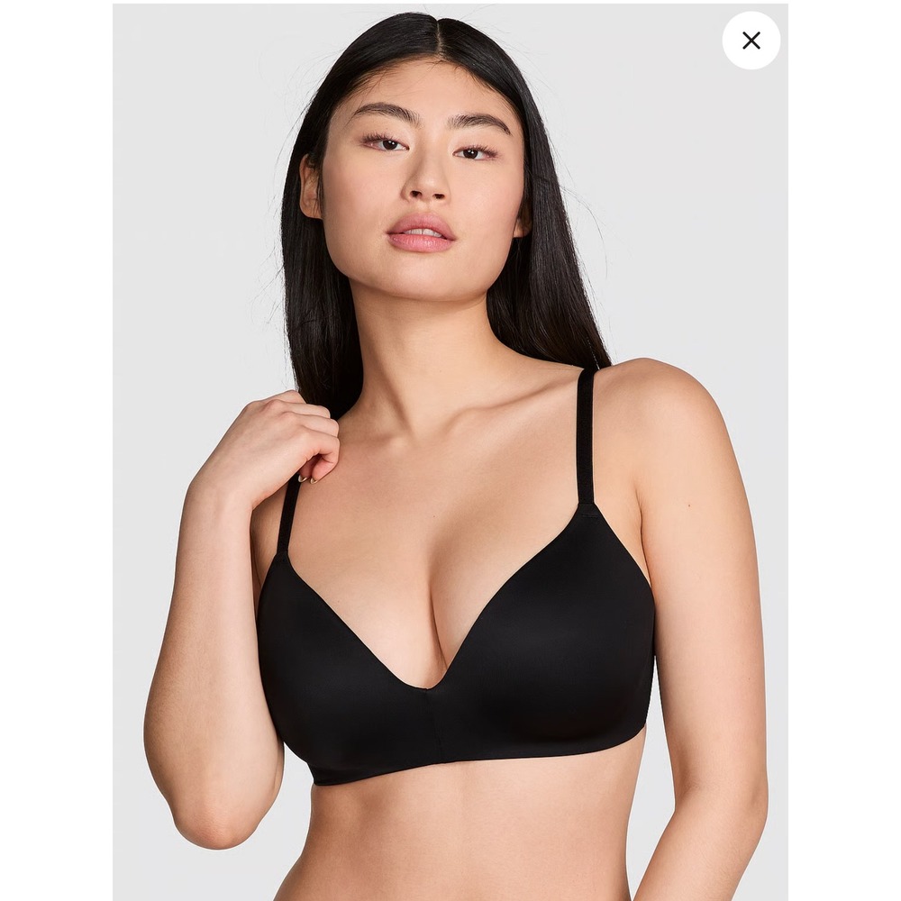 Victoria's Secret Pink Lightly Lined Wear Everywhere Wireless Bra Black 40DD